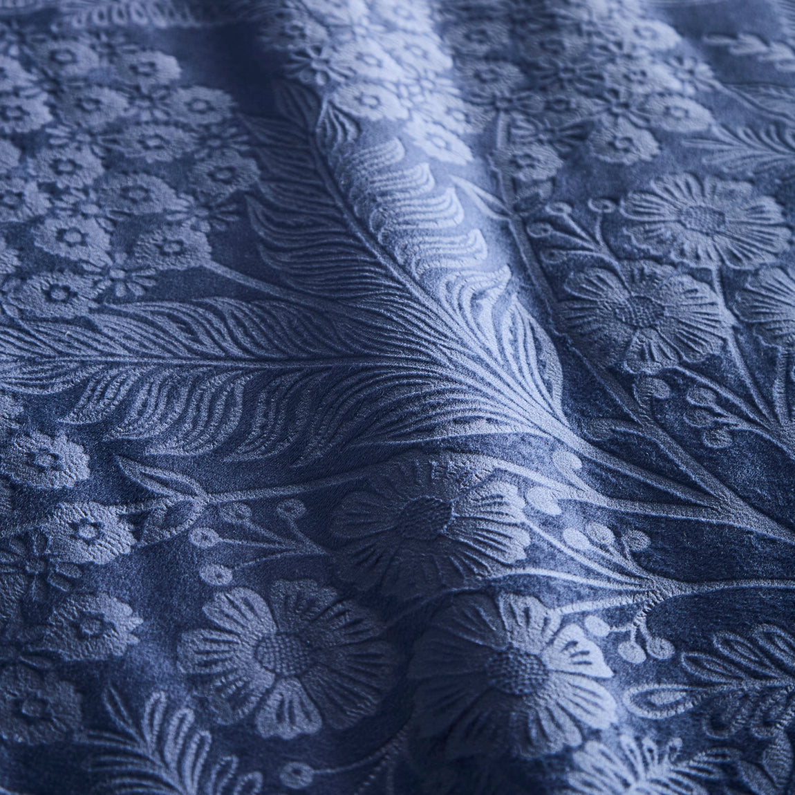 Appletree Berkley Velvet Jacquard Duvet Cover Bedding Set Navy