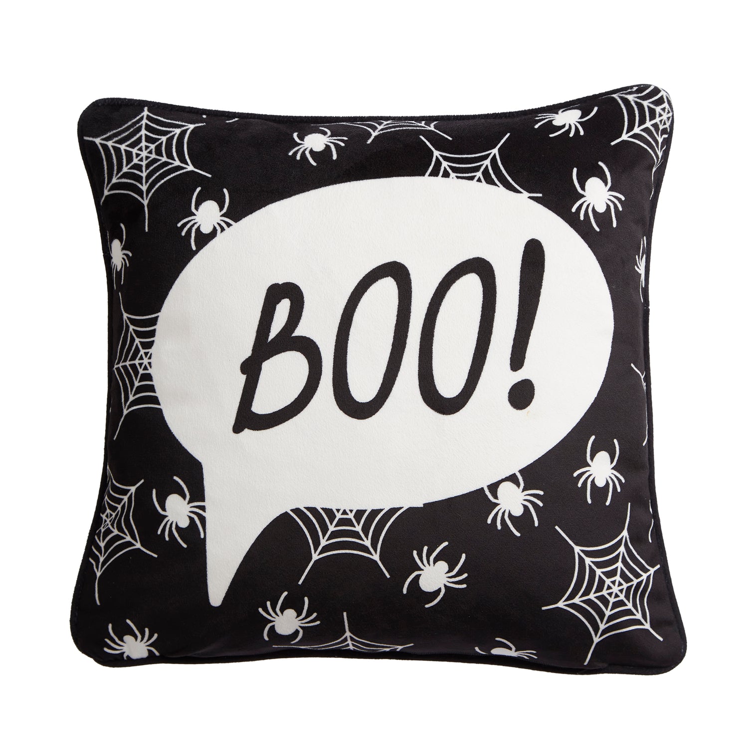 Boo Spooky Halloween Filled Cushion 43cm x 43cm Black