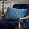 Paoletti Seventy Three Boteh Printed Velvet 40cm x 60cm Filled Boudoir True Blue Navy