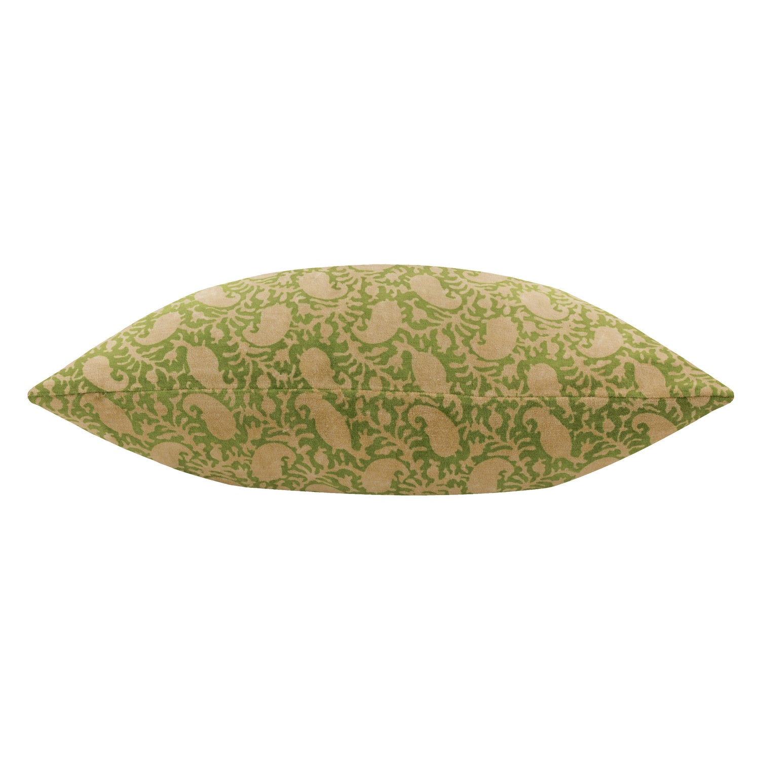 Paoletti Seventy Three Boteh Printed Velvet 40cm x 60cm Filled Boudoir Verdie Natural