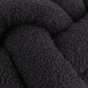 Furn. Boucle Knot Fleece 30cm x 30cm Filled Cushion Black