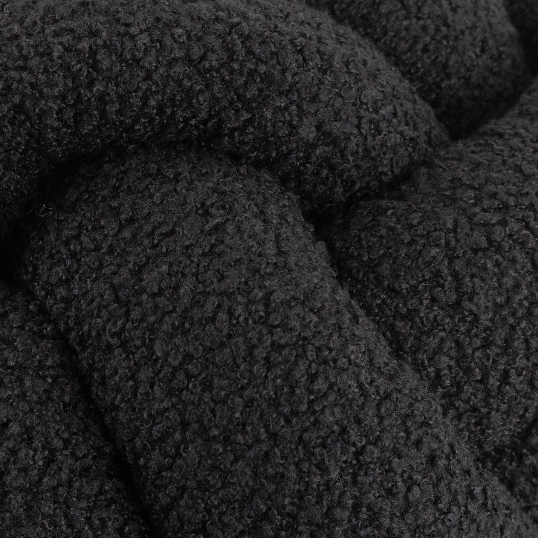 Furn. Boucle Knot Fleece 30cm x 30cm Filled Cushion Black