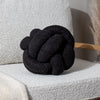 Furn. Boucle Knot Fleece 30cm x 30cm Filled Cushion Black