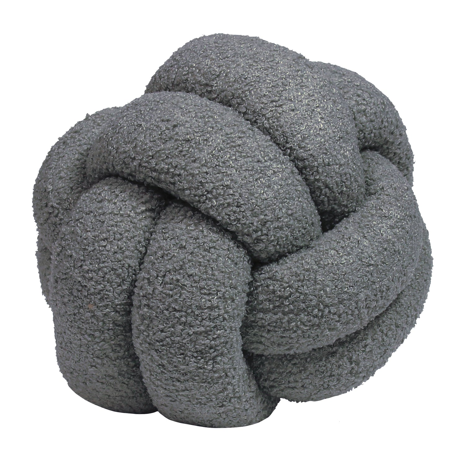 Furn. Boucle Knot Fleece 30cm x 30cm Filled Cushion Charcoal
