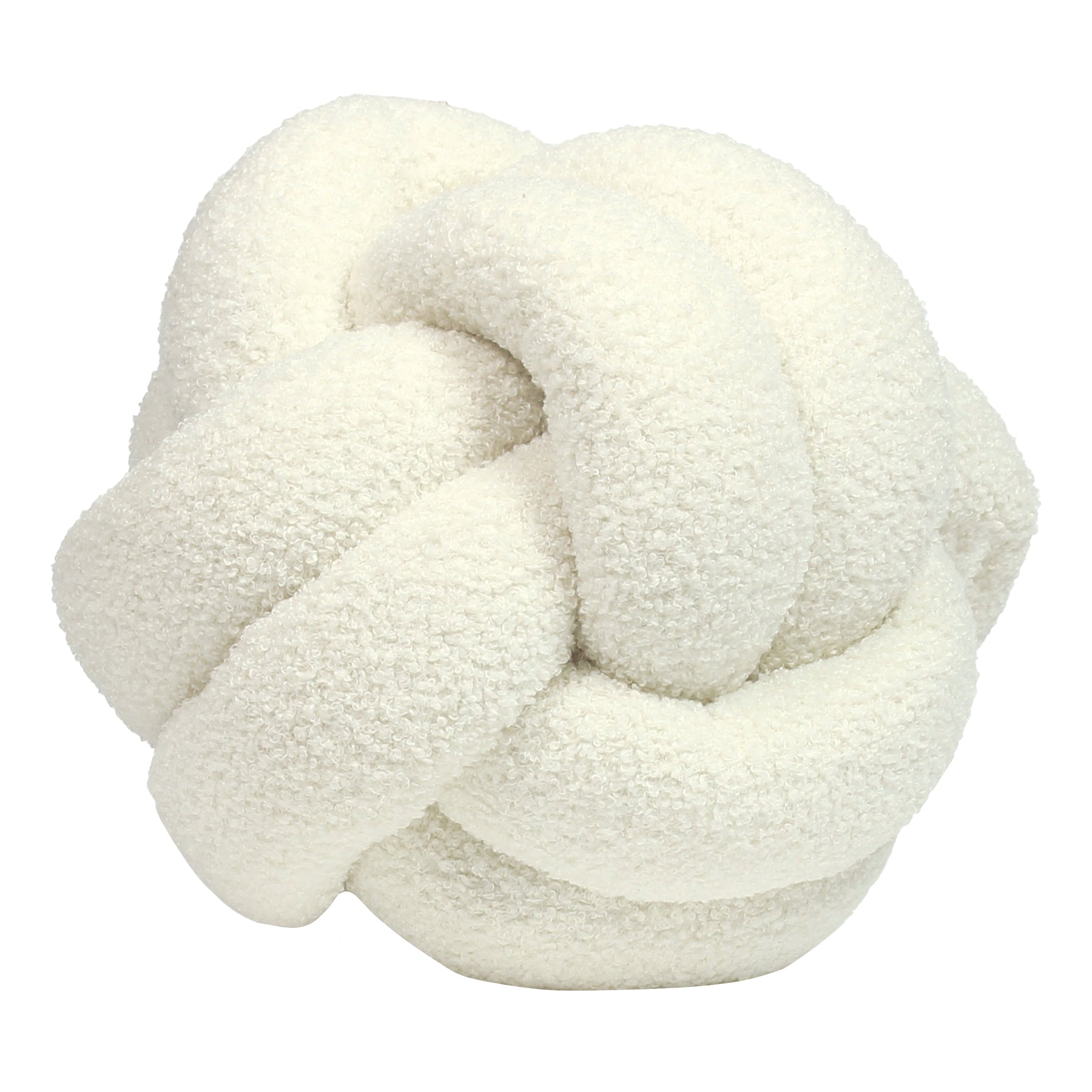 Furn. Boucle Knot Fleece 30cm x 30cm Filled Cushion Ecru
