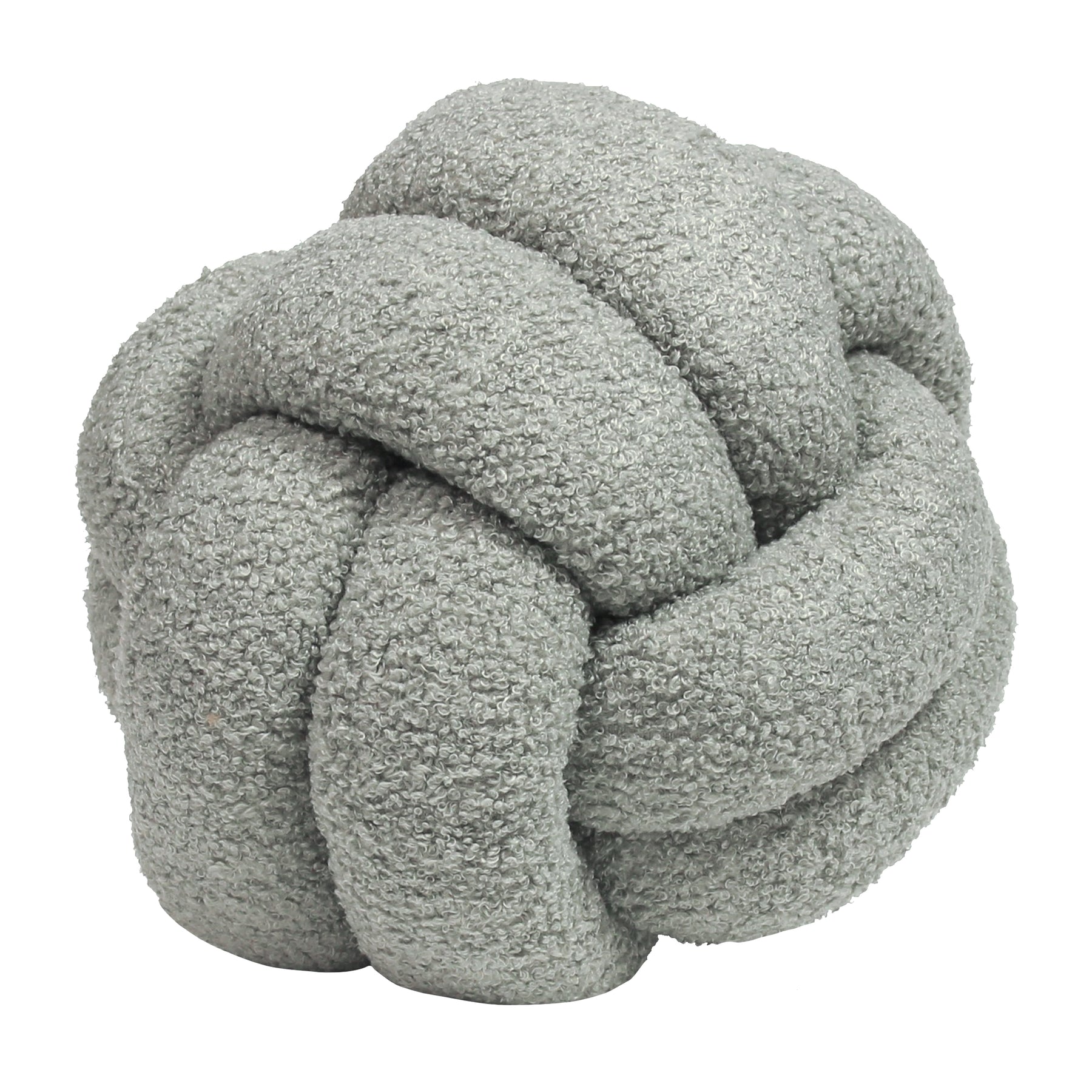Furn. Boucle Knot Fleece 30cm x 30cm Filled Cushion Silver