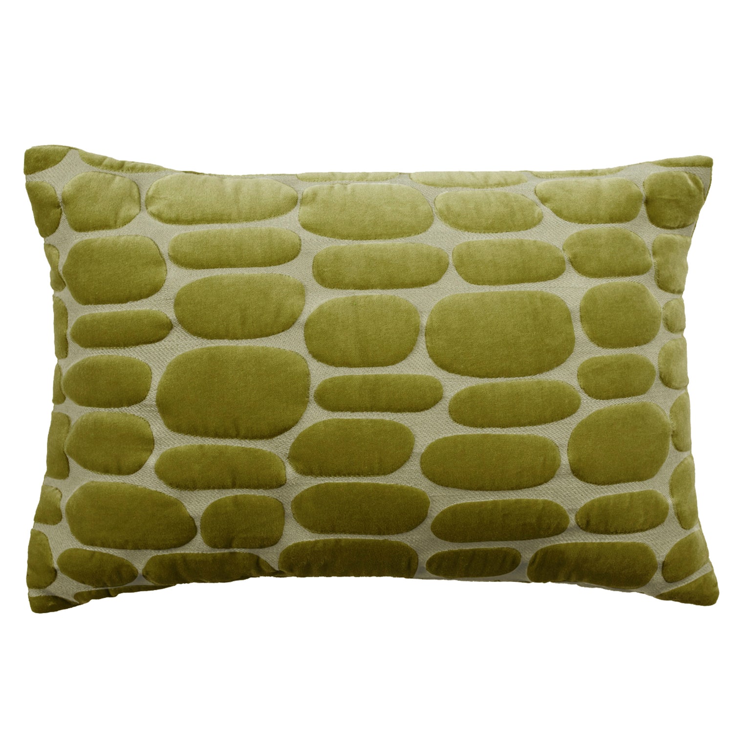 Voyage Maison Boulder Embroidered Velvet 40cm x 60cm Feather Filled Boudoir Olive