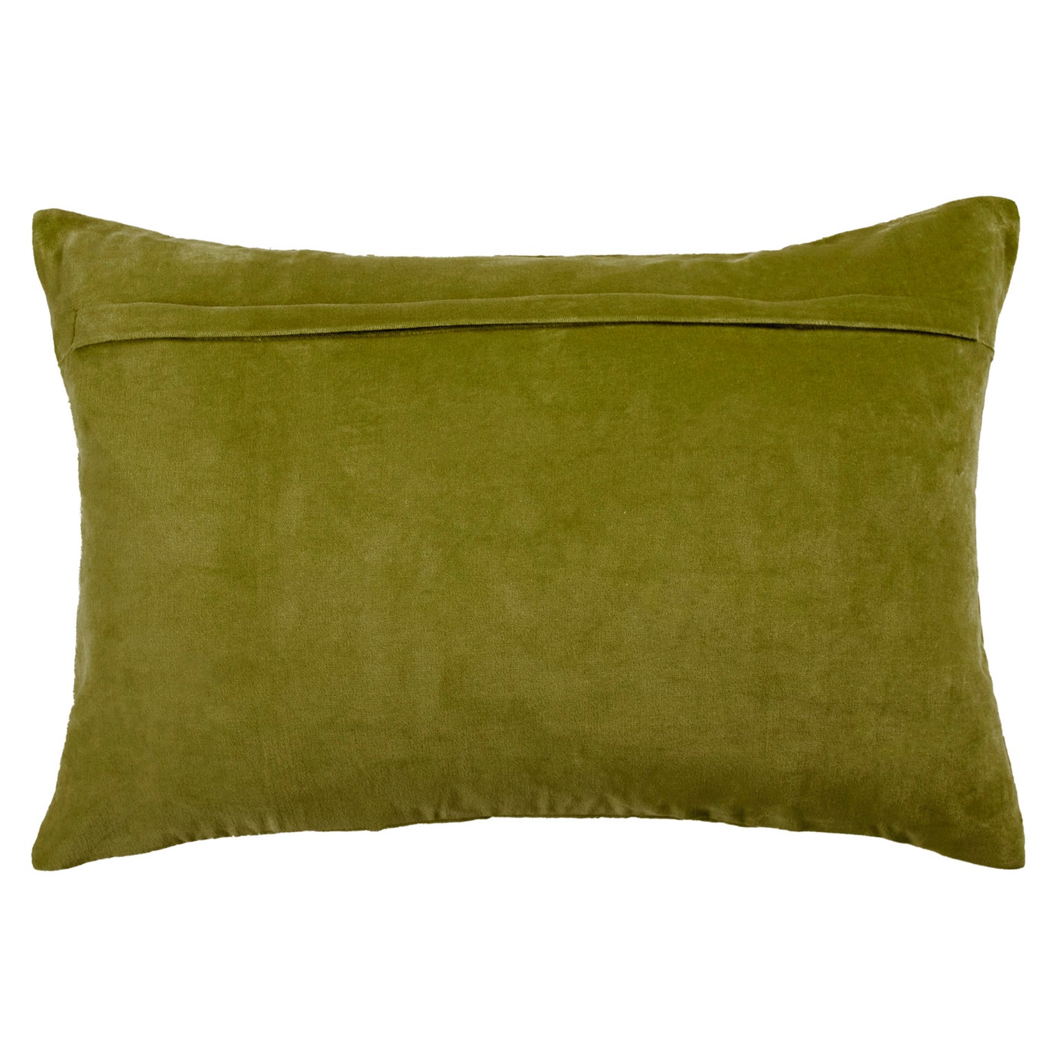 Voyage Maison Boulder Embroidered Velvet 40cm x 60cm Feather Filled Boudoir Olive