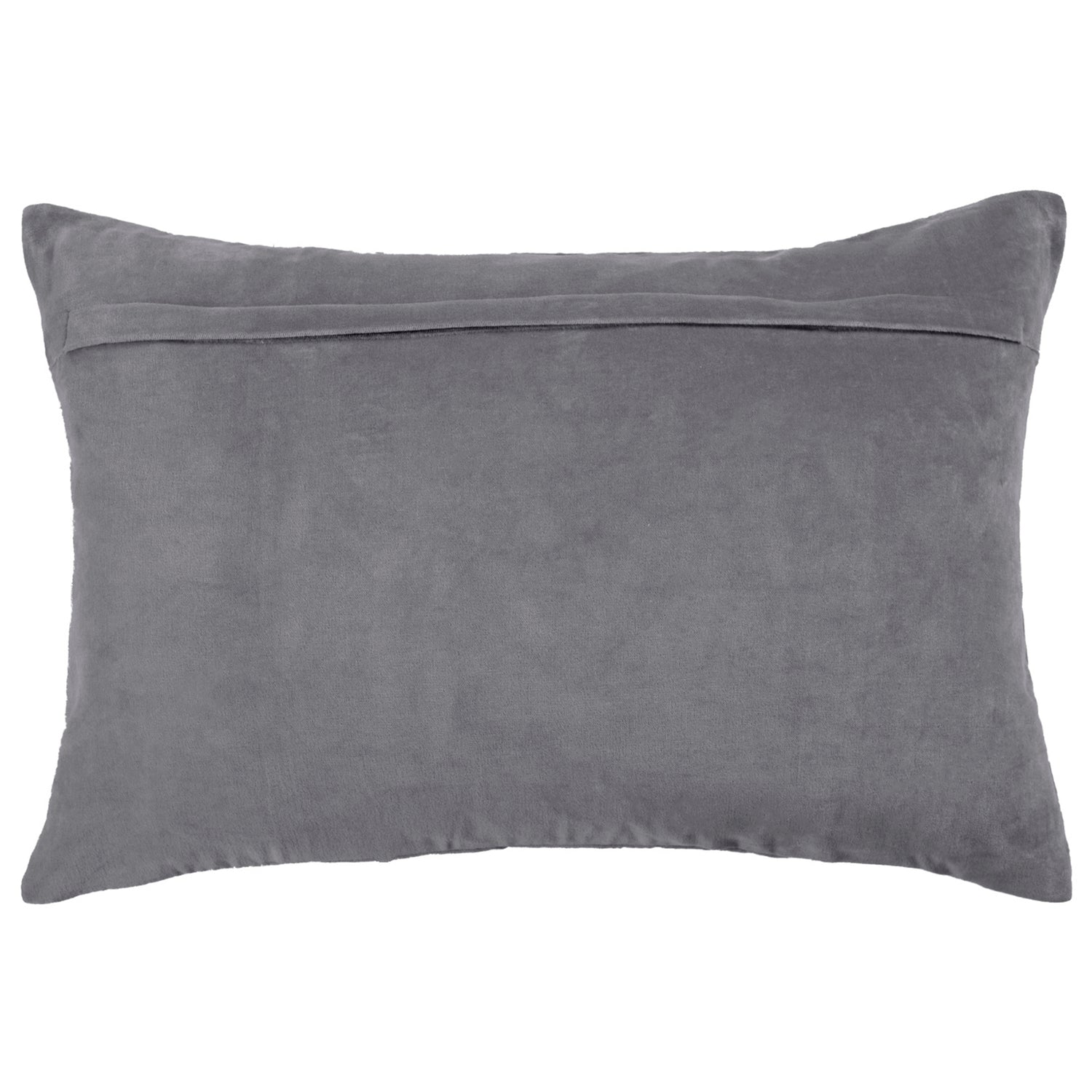 Voyage Maison Boulder Embroidered Velvet 40cm x 60cm Feather Filled Boudoir Steel