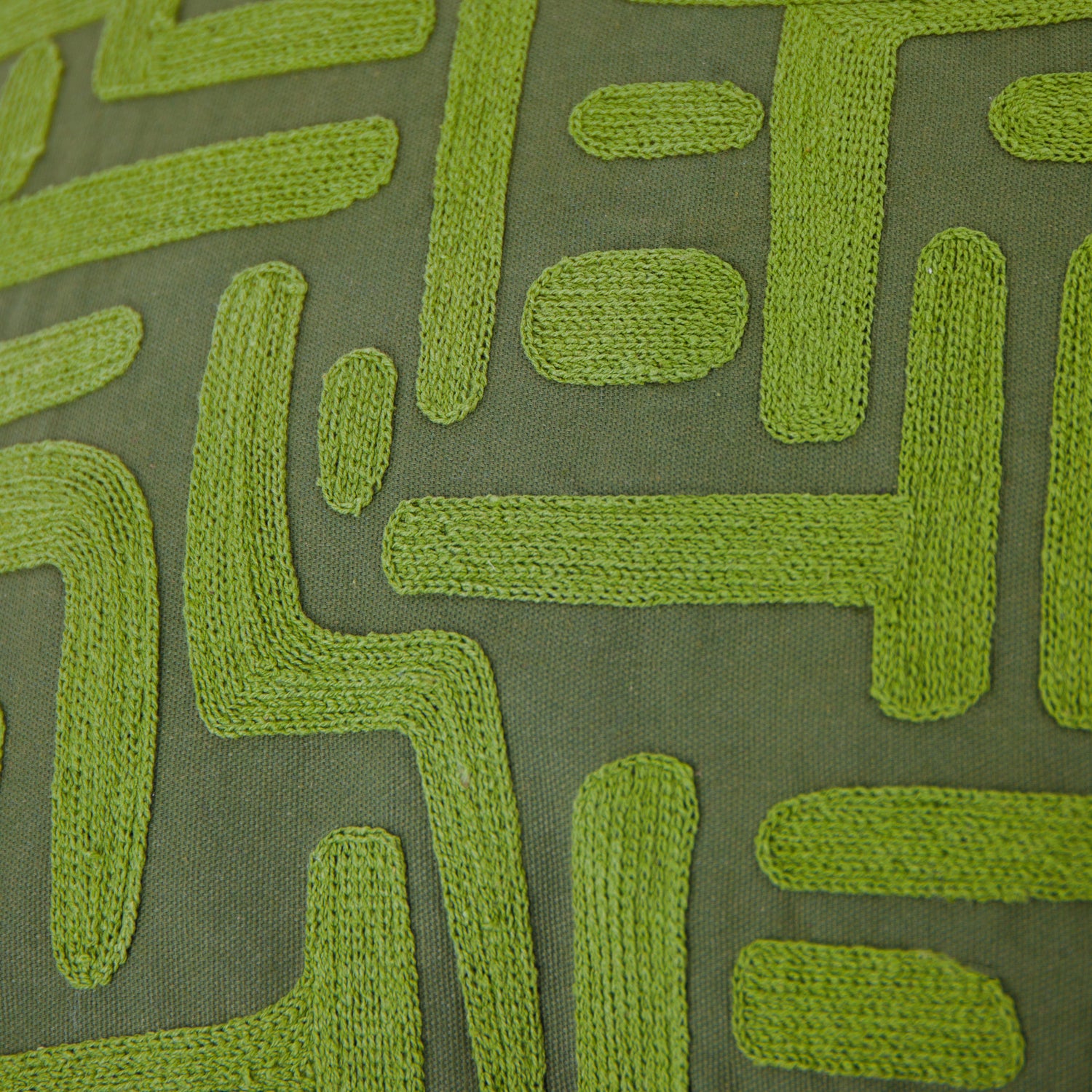 Brooke Embroidered Cotton Filled Cushion 45cm x 45cm Ivy Green