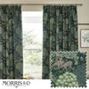 Morris & Co. Brook Woodland Jacquard Ready Made Pencil Pleat Curtains Forest Green