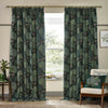 Morris & Co. Brook Woodland Jacquard Ready Made Pencil Pleat Curtains Forest Green