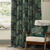 Morris & Co. Brook Woodland Jacquard Ready Made Pencil Pleat Curtains Forest Green