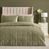 Soiree Brighton Square Velvet Duvet Cover Bedding Set Green