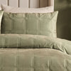 Soiree Brighton Square Velvet Duvet Cover Bedding Set Green