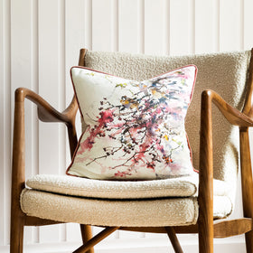 Voyage Maison Brushwood Digitally Printed Feather Filled Cushion 43cm x 43cm Blossom