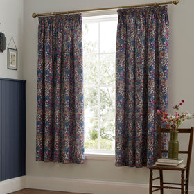 Dreams and Drapes Bessie Ready Made Pencil Pleat Curtains 66 x 72 Navy