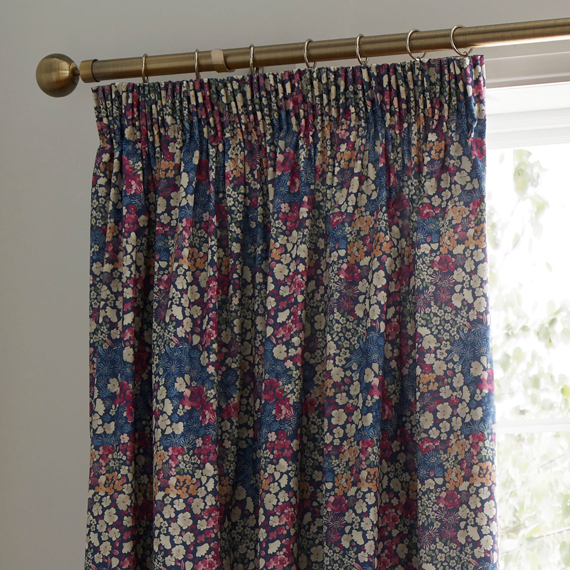 Dreams & Drapes Bessie Ready Made Pencil Pleat Curtains 66 x 72 Navy
