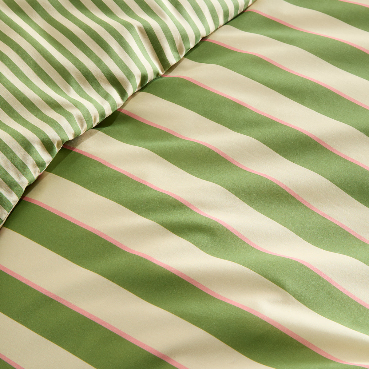 Fusion Bold Stripe Duvet Cover Bedding Set Green