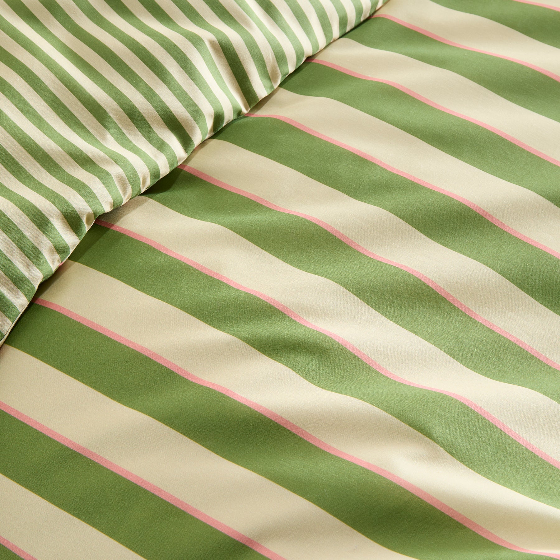 Fusion Bold Stripe Duvet Cover Bedding Set Green