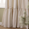 Wylder Birdie Stripe Ruffle Ready Made Pencil Pleat Curtains Oat Milk