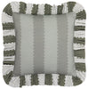 Wylder Birdie Stripe Ruffle 45cm x 45cm Filled Cushion Bay Green Mist