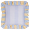 Wylder Birdie Stripe Ruffle 45cm x 45cm Filled Cushion Lemon Sky