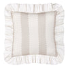Wylder Birdie Stripe Ruffle 45cm x 45cm Filled Cushion Oat Milk