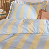Birdie Stripe Ruffle Duvet Cover Bedding Set Lemon Sky