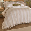 Birdie Stripe Ruffle Duvet Cover Bedding Set Natural