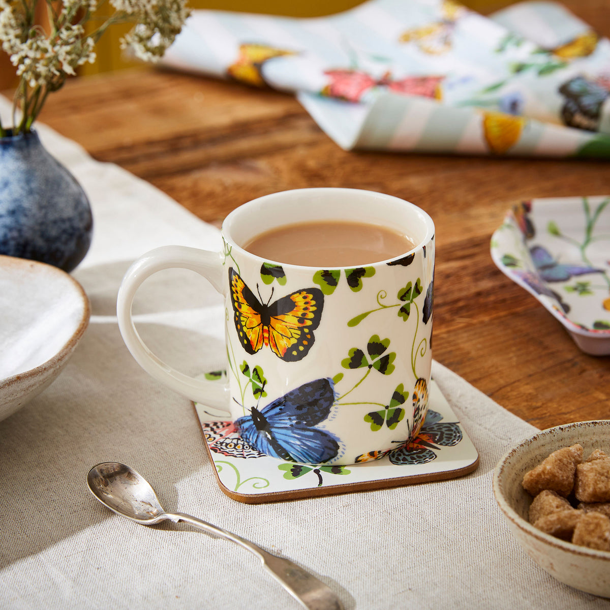 Ulster Weavers Butterfly Grove Pack of 4 Coasters Blue