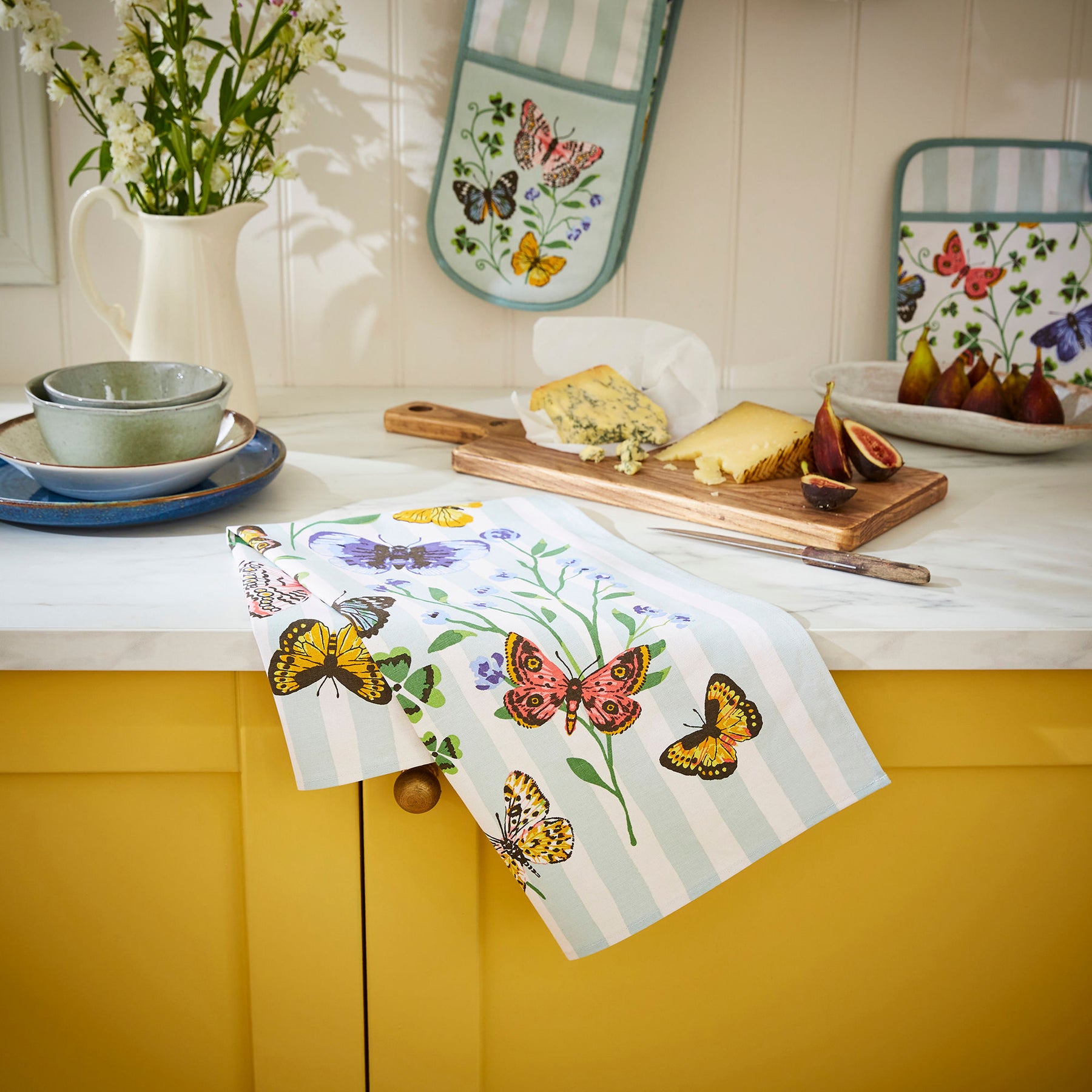 Ulster Weavers Butterfly Grove Cotton Tea Towel Blue