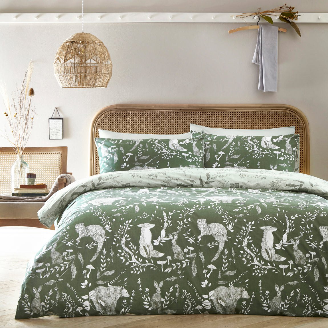 Furn Buckthorn Woodland Duvet Cover Bedding Set Evergreen