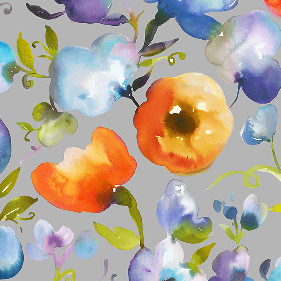 Voyage Maison Burilda Printed Linen Fabric Indigo