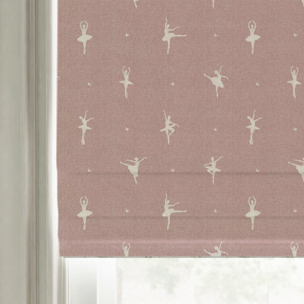 ANTE DECOR Ballerinas Printed Cotton Made To Measure Roman Blind Bubblegum