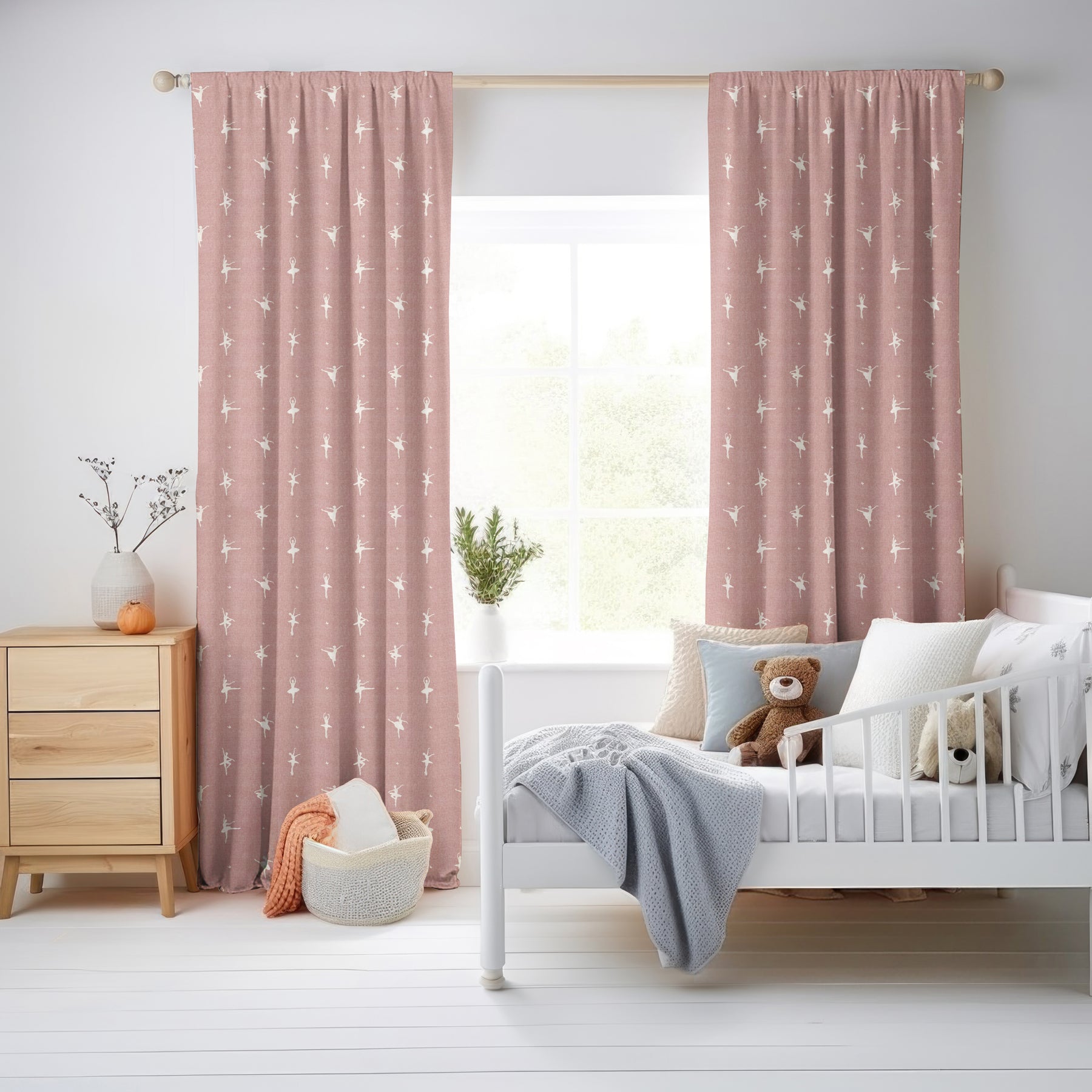 ANTE DECOR Ballerinas Printed Cotton Fabric Bubblegum