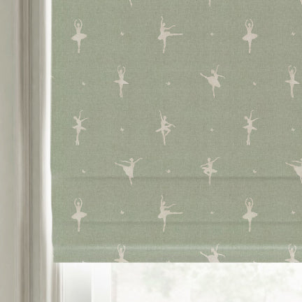 ANTE DECOR Ballerinas Printed Cotton Made To Measure Roman Blind Mint