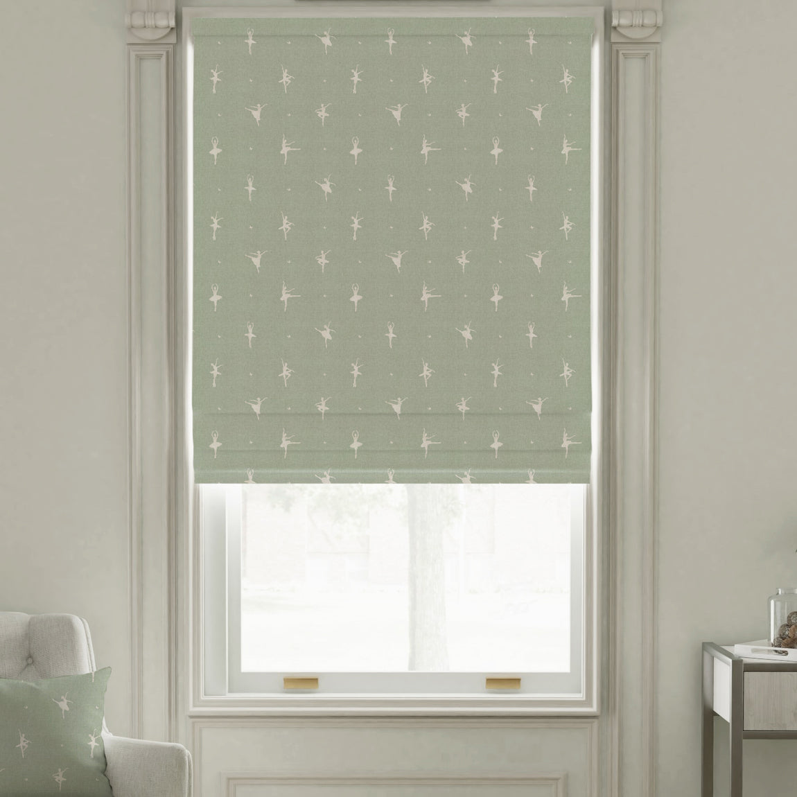 ANTE DECOR Ballerinas Printed Cotton Fabric Mint