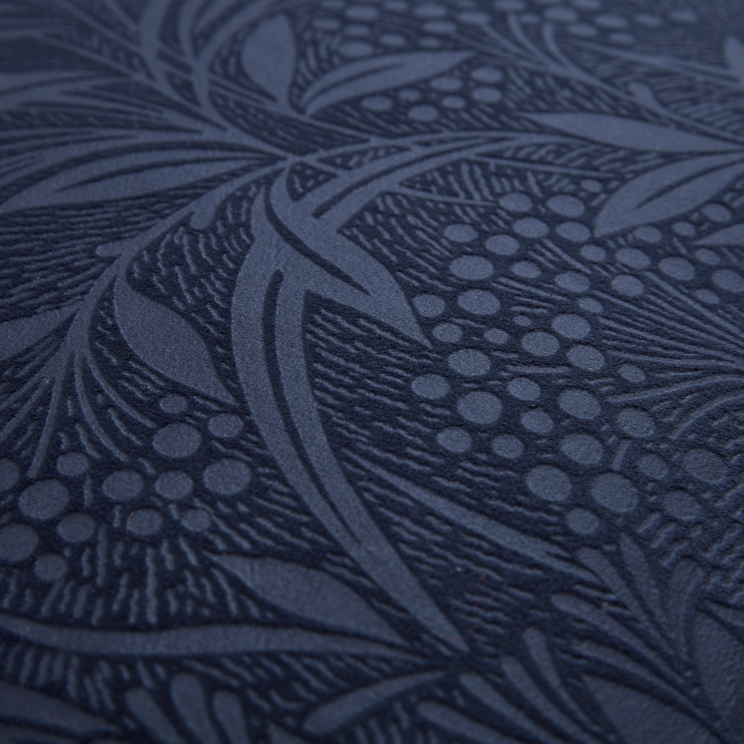 Laura Ashley Barley Embossed 50cm x 50cm Filled Cushion Midnight Navy