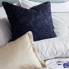 Laura Ashley Barley Embossed 50cm x 50cm Filled Cushion Midnight Navy
