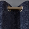 Laura Ashley Barley Embossed Ready Made Eyelet Curtains Midnight