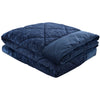 Laura Ashley Barley Embossed 235cm x 235cm Bedspread Set Navy