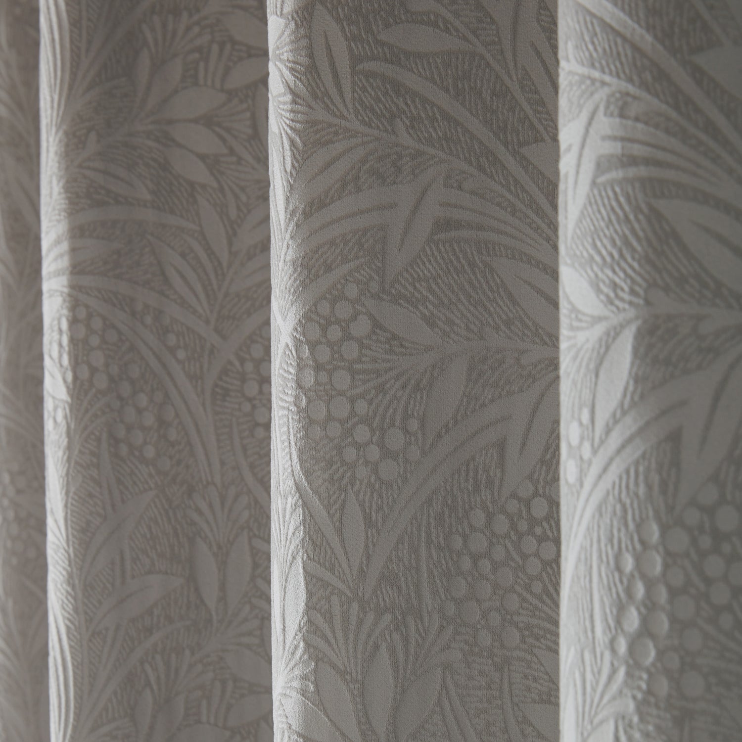 Laura Ashley Barley Embossed Ready Made Eyelet Curtains Steel Grey