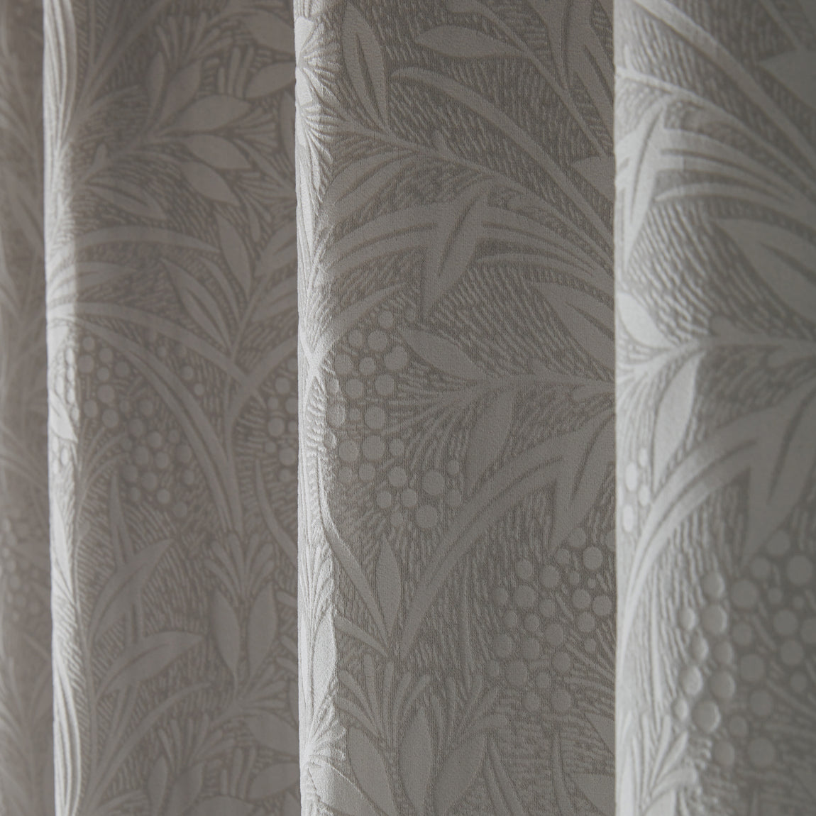 Laura Ashley Barley Embossed Ready Made Eyelet Curtains Steel Grey