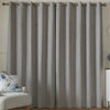 Laura Ashley Barley Embossed Ready Made Eyelet Curtains Steel Grey
