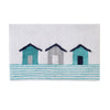Beach Huts Bath Mat Blue
