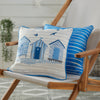 Fusion Beach Huts 43cm x 43cm Outdoor Filled Cushion Blue