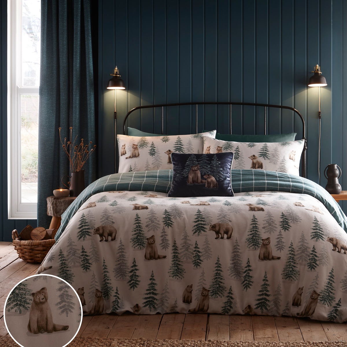Dreams & Drapes Bear Walks Duvet Cover Bedding Set Natural