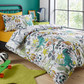 Bedlam Doodle Zoom Duvet Cover Bedding Set Multi