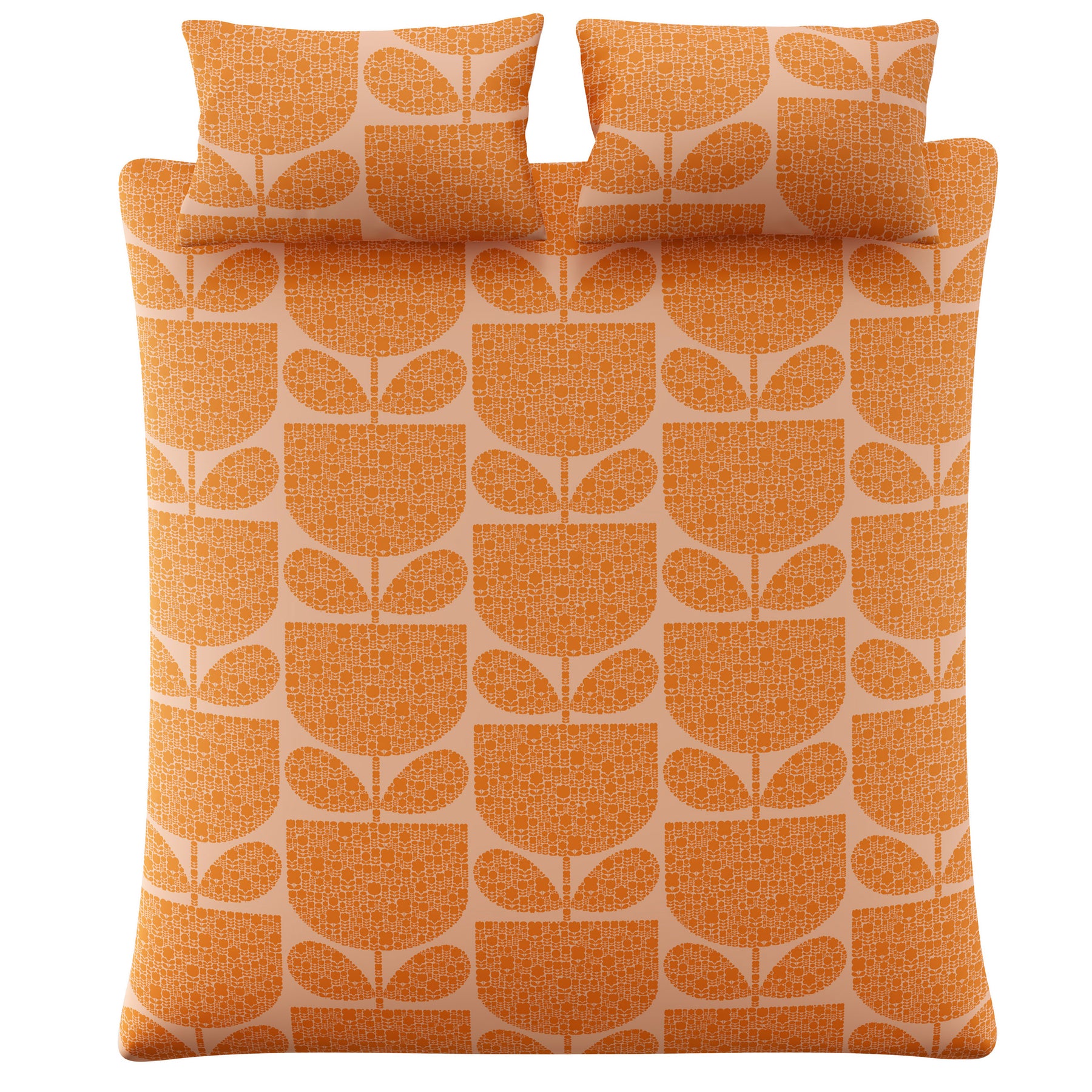 Orla Kiely Block Garden Duvet Cover Bedding Set Orange Sorbet